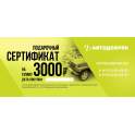 Подарочный сертификат на сумму 3000 рублей.