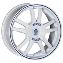 Sparco Rally 7x17/4x108 ET25 D73.1 White + Blue Lip