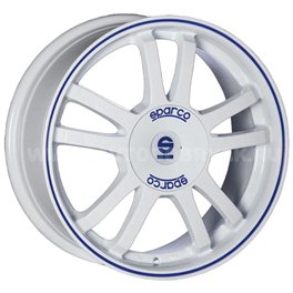 Sparco Rally 7x17/4x108 ET25 D73.1 White + Blue Lip