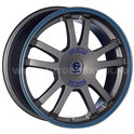 Sparco Rally 7.5x17/5x100 ET35 D63.3 Matt Silver Tech blue lip